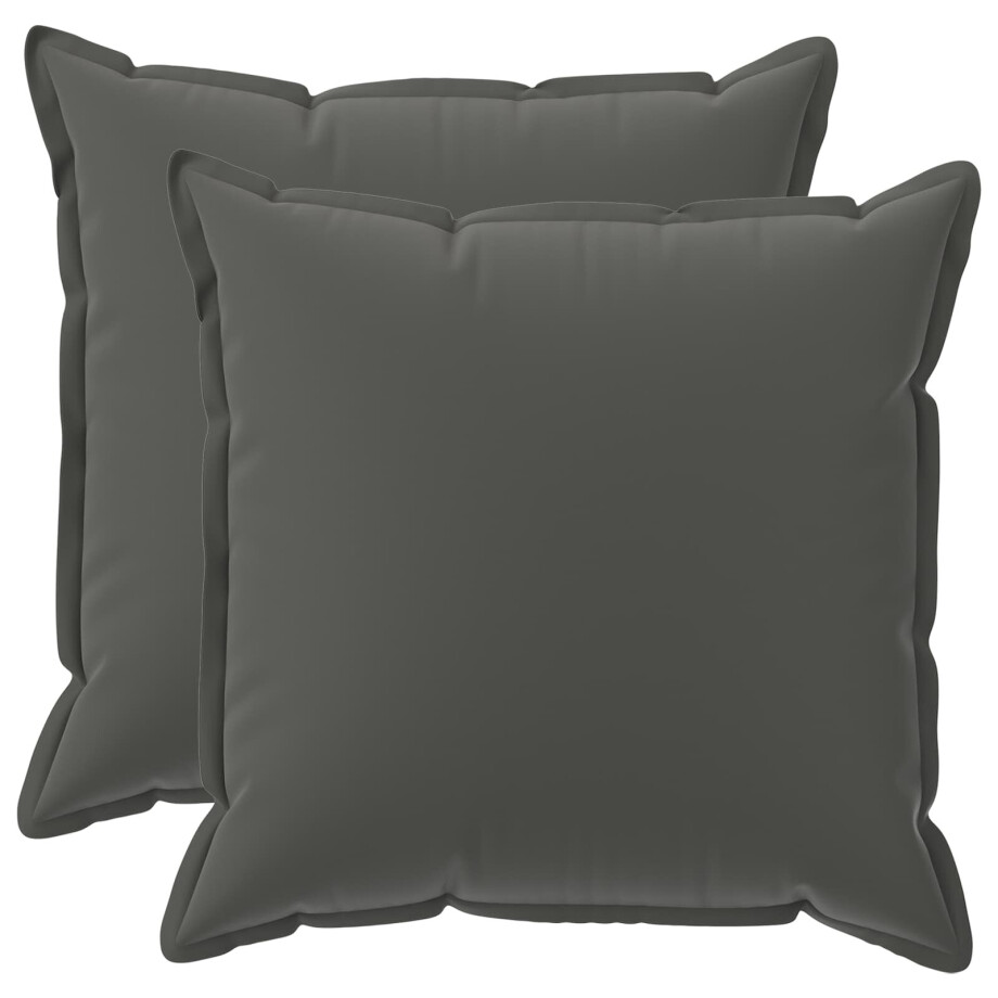 vidaXL Kussensloop 2 st HOUTEN Antraciet 80 x 80 cm Polyester vidaXL Kussensloop 2 st HOUTEN Antraciet 80 x 80 cm Polyester afbeelding 1