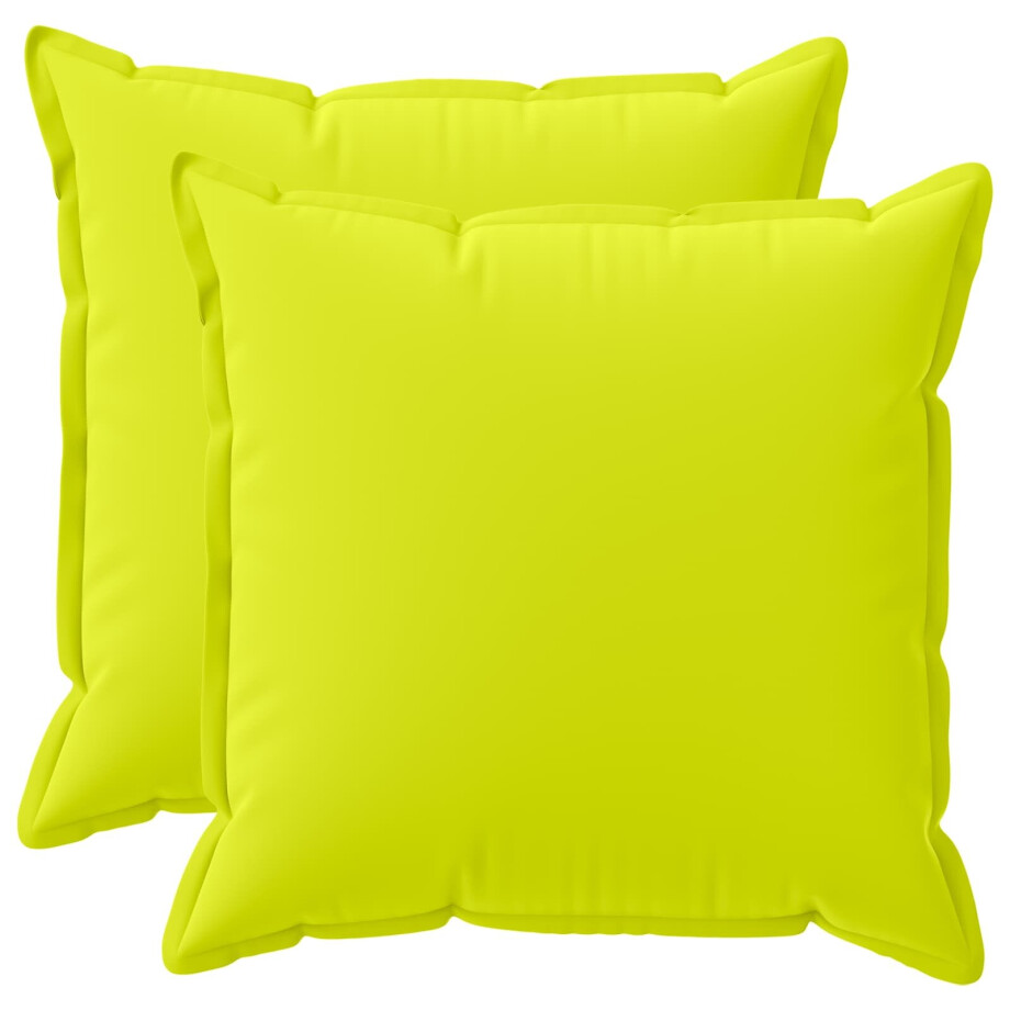 vidaXL Kussensloop 2 st HOUTEN Helder groen 80 x 80 cm Polyester afbeelding 1