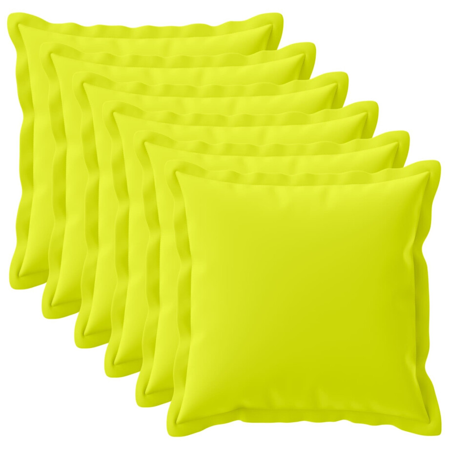 vidaXL Kussensloop 6 st HOUTEN Helder groen 80 x 80 cm Polyester afbeelding 1