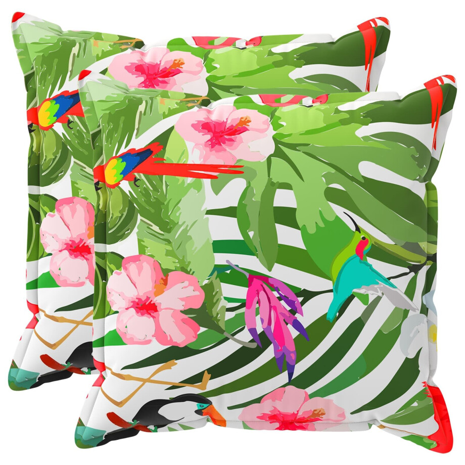 vidaXL Kussensloop 2 st HOUTEN Zwart 80 x 80 cm Polyester afbeelding 1