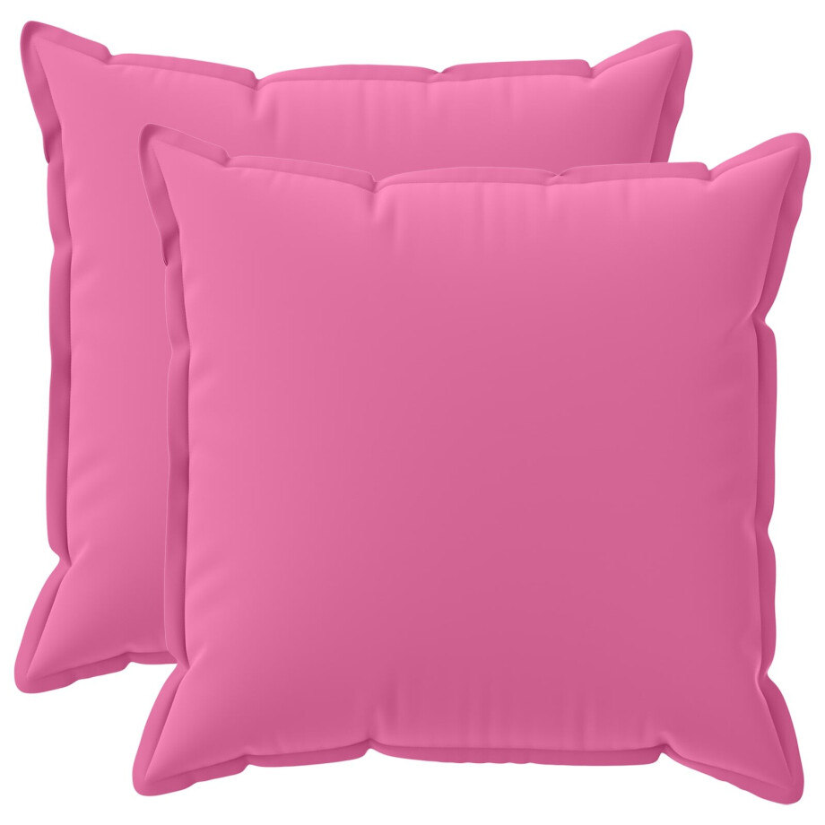 vidaXL Kussensloop 2 st HOUTEN Roze 80 x 80 cm Polyester afbeelding 1