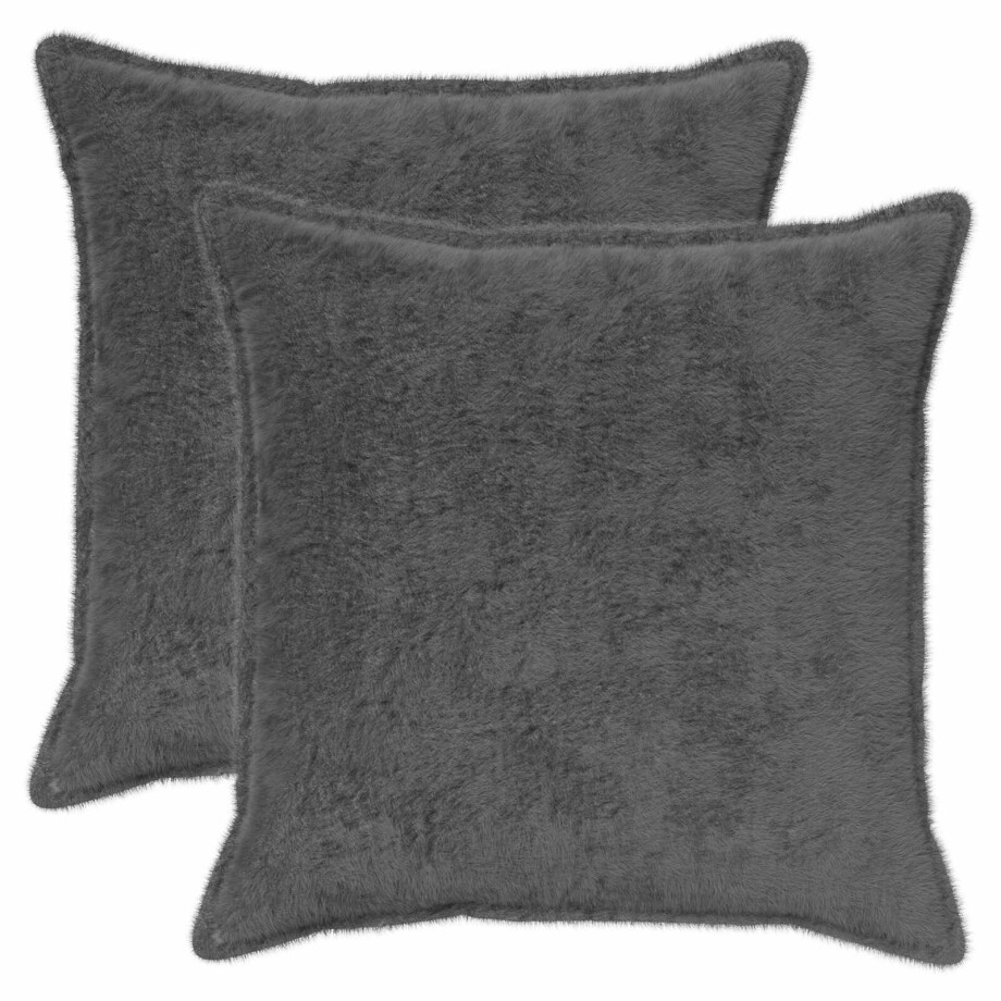 vidaXL Kussensloop 2 st HOUTEN Donkergrijs 80 x 80 cm Nep Konijnenbont vidaXL Kussensloop 2 st HOUTEN Donkergrijs 80 x 80 cm Nep Konijnenbont afbeelding 1