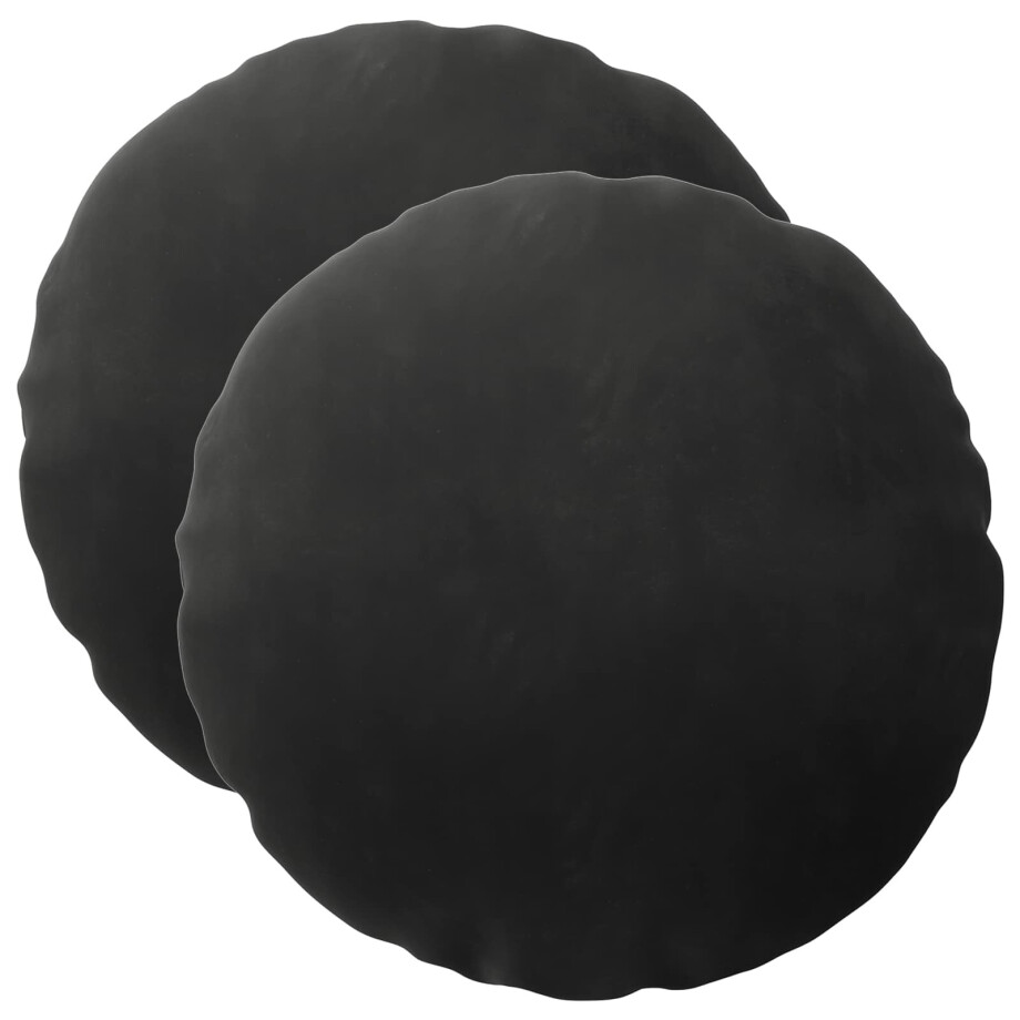 vidaXL Kussensloop 2 pcs HEERLEN Zwart Ø 30 cm Fluweel afbeelding 1