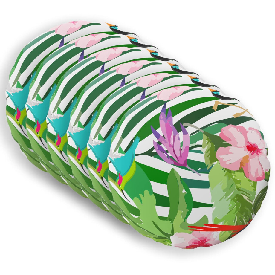 vidaXL Kussensloop 6 pcs HEERLEN Zwart Ø 30 cm Polyester afbeelding 1