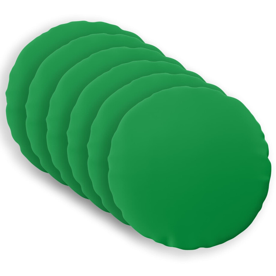 vidaXL Kussensloop 6 pcs HEERLEN Groen Ø 30 cm Polyester afbeelding 1