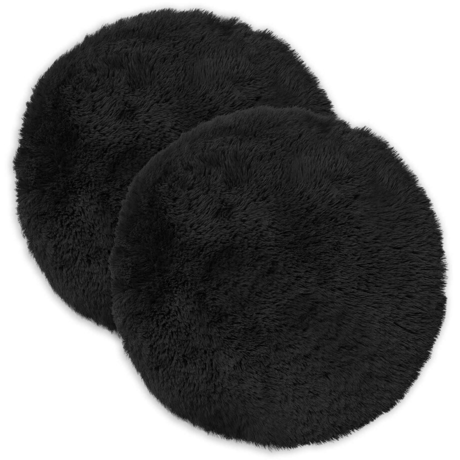vidaXL Kussensloop 2 pcs HEERLEN Zwart Ø 30 cm PV Fleece vidaXL Kussensloop 2 pcs HEERLEN Zwart Ø 30 cm PV Fleece afbeelding 1