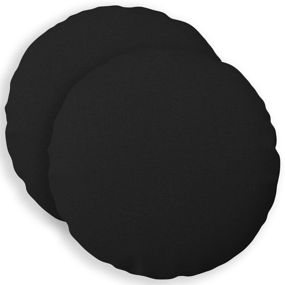 vidaXL Kussensloop 2 pcs HEERLEN Zwart Ø 40 cm afbeelding 1