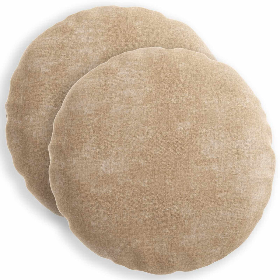 vidaXL Kussensloop 2 st HEERLEN Taupe Ø 40 cm Chenille Stof vidaXL Kussensloop 2 st HEERLEN Taupe Ø 40 cm Chenille Stof afbeelding 1