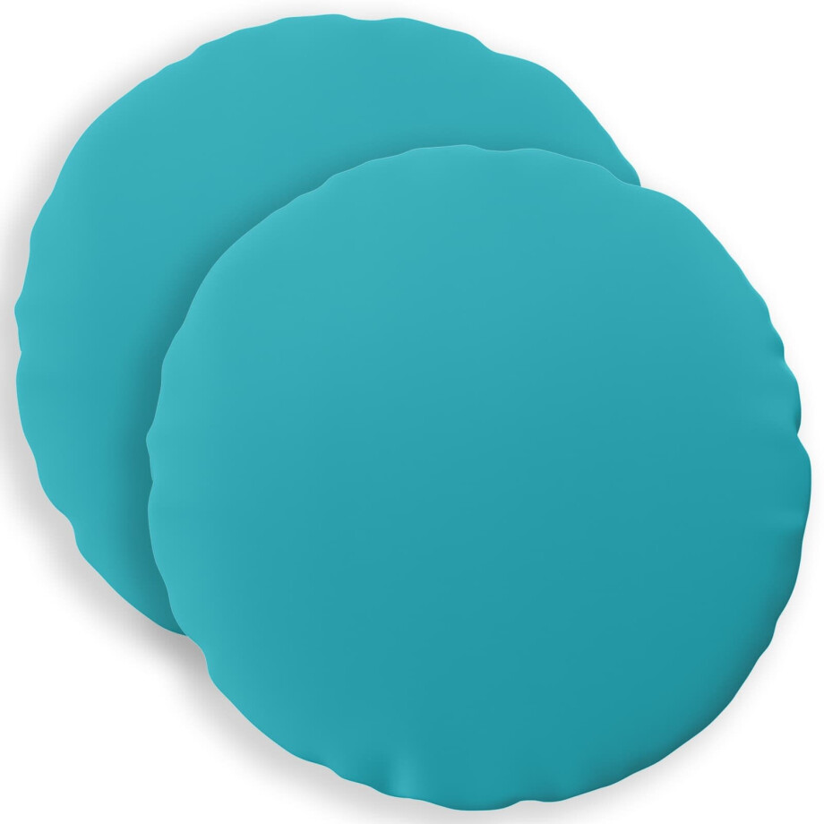 vidaXL Kussensloop 2 pcs HEERLEN Turquoise Ø 40 cm Polyester afbeelding 1