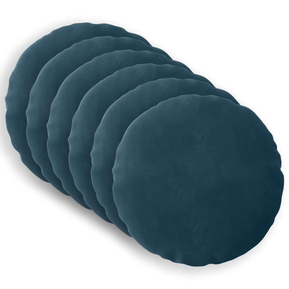 vidaXL Kussensloop 6 pcs HEERLEN Blauw Ø 50 cm Fluweel vidaXL Kussensloop 6 pcs HEERLEN Blauw Ø 50 cm Fluweel afbeelding 1