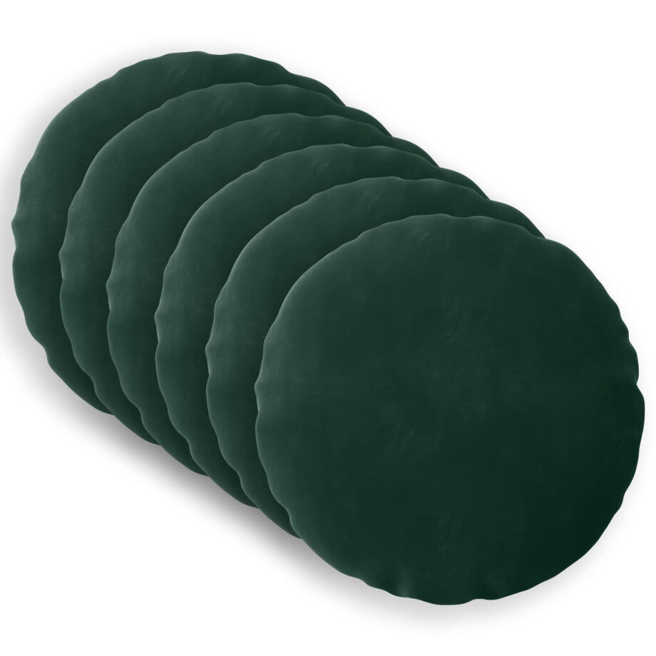vidaXL Kussensloop 6 pcs HEERLEN Donkergroen Ø 50 cm Fluweel afbeelding 1