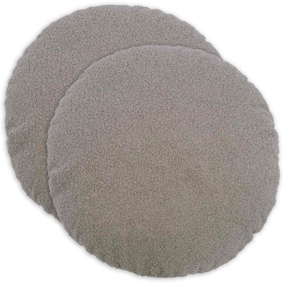 vidaXL Kussensloop 2 pcs HEERLEN Lichtgrijs Ø 50 cm Bouclé afbeelding 1