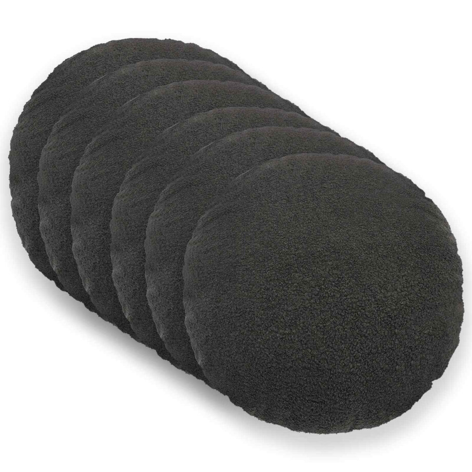vidaXL Kussensloop 6 pcs HEERLEN Donkergrijs Ø 50 cm Bouclé afbeelding 1