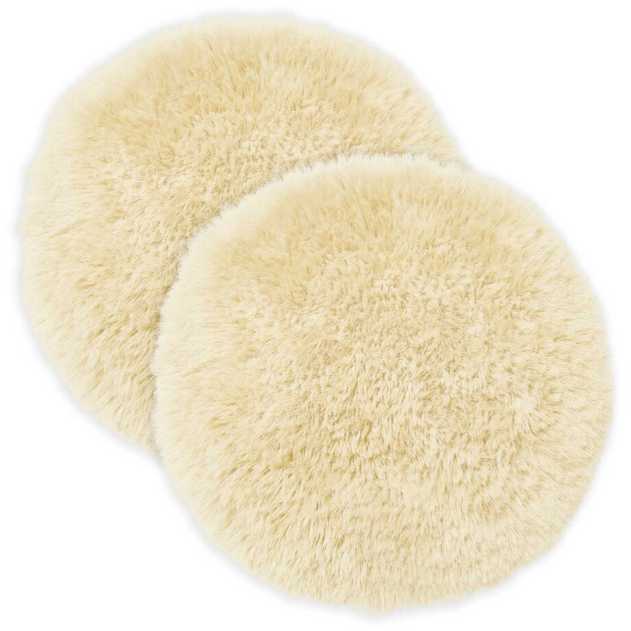 vidaXL Kussensloop 2 pcs HEERLEN Crèmekleurig Ø 50 cm PV Fleece afbeelding 1