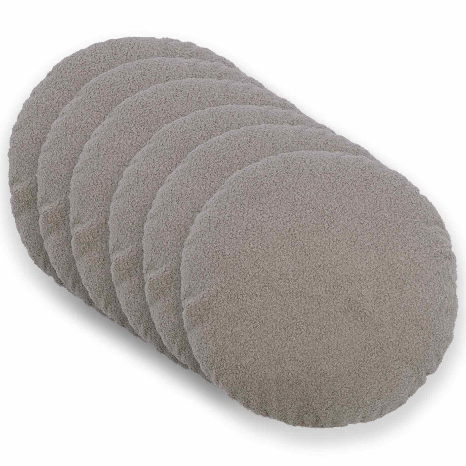 vidaXL Kussensloop 6 pcs HEERLEN Lichtgrijs Ø 60 cm Bouclé vidaXL Kussensloop 6 pcs HEERLEN Lichtgrijs Ø 60 cm Bouclé afbeelding 1