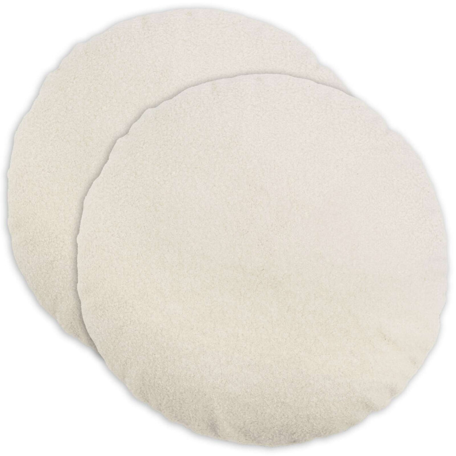 vidaXL Kussensloop 2 pcs HEERLEN Crèmekleurig Ø 60 cm Bouclé vidaXL Kussensloop 2 pcs HEERLEN Crèmekleurig Ø 60 cm Bouclé afbeelding 1