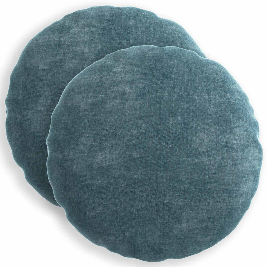 vidaXL Kussensloop 2 st HEERLEN Blauw Ø 60 cm Chenille Stof vidaXL Kussensloop 2 st HEERLEN Blauw Ø 60 cm Chenille Stof afbeelding 1