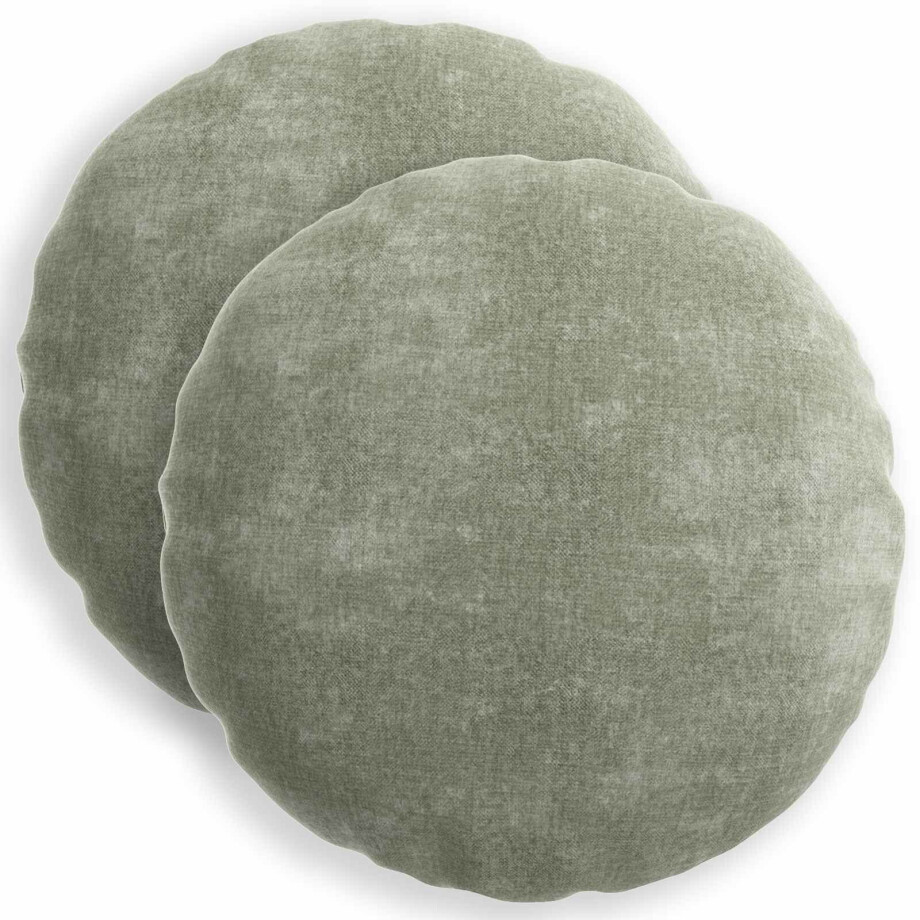 vidaXL Kussensloop 2 st HEERLEN Groen Ø 60 cm Chenille Stof vidaXL Kussensloop 2 st HEERLEN Groen Ø 60 cm Chenille Stof afbeelding 1