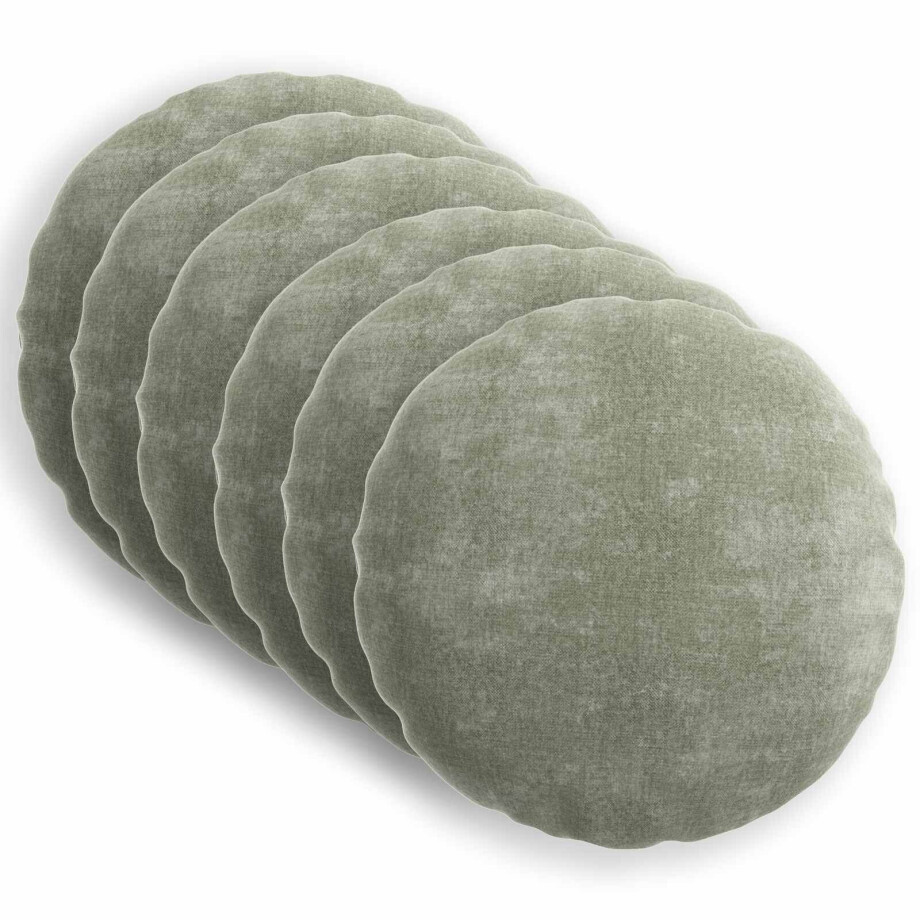 vidaXL Kussensloop 6 st HEERLEN Groen Ø 60 cm Chenille Stof afbeelding 1