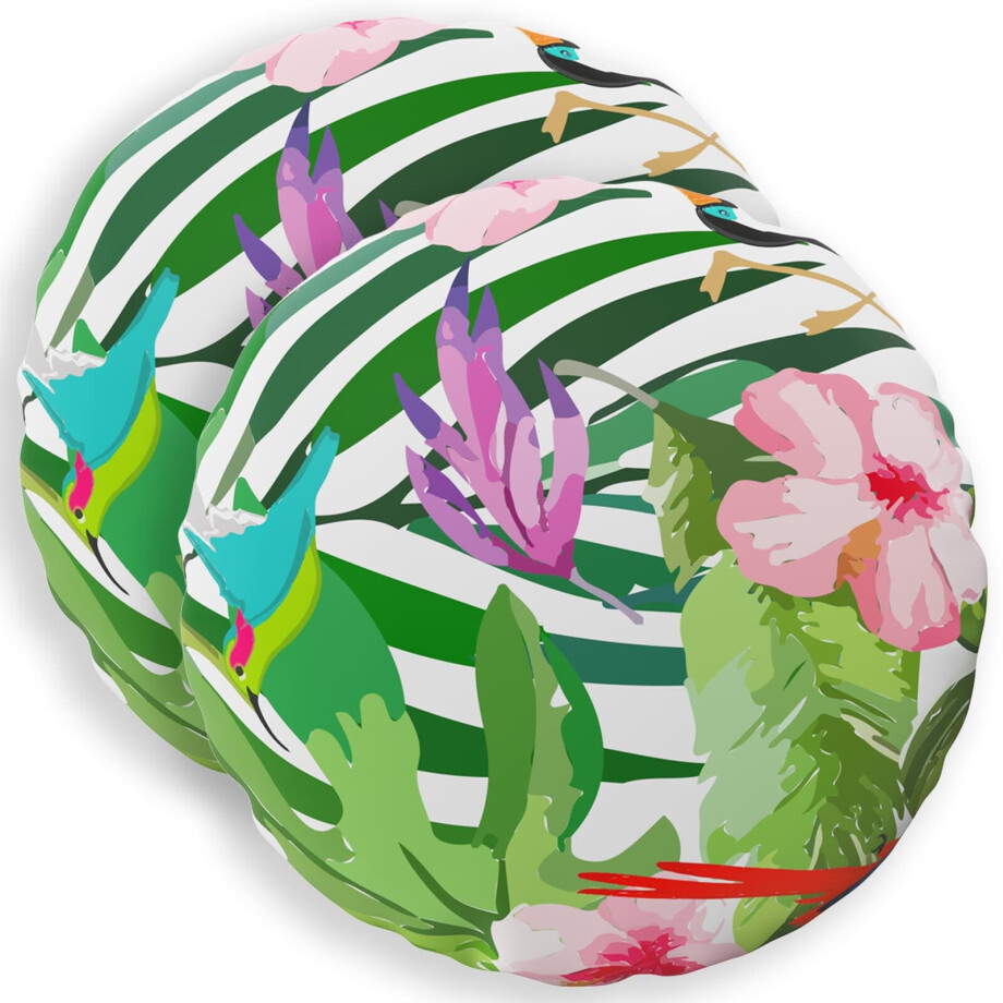 vidaXL Kussensloop 2 pcs HEERLEN Zwart Ø 60 cm Polyester afbeelding 1