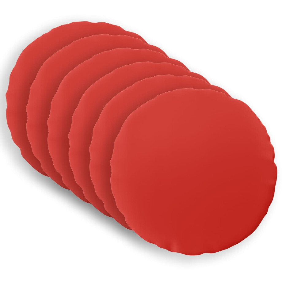 vidaXL Kussensloop 6 pcs HEERLEN Rood Ø 60 cm Polyester afbeelding 1