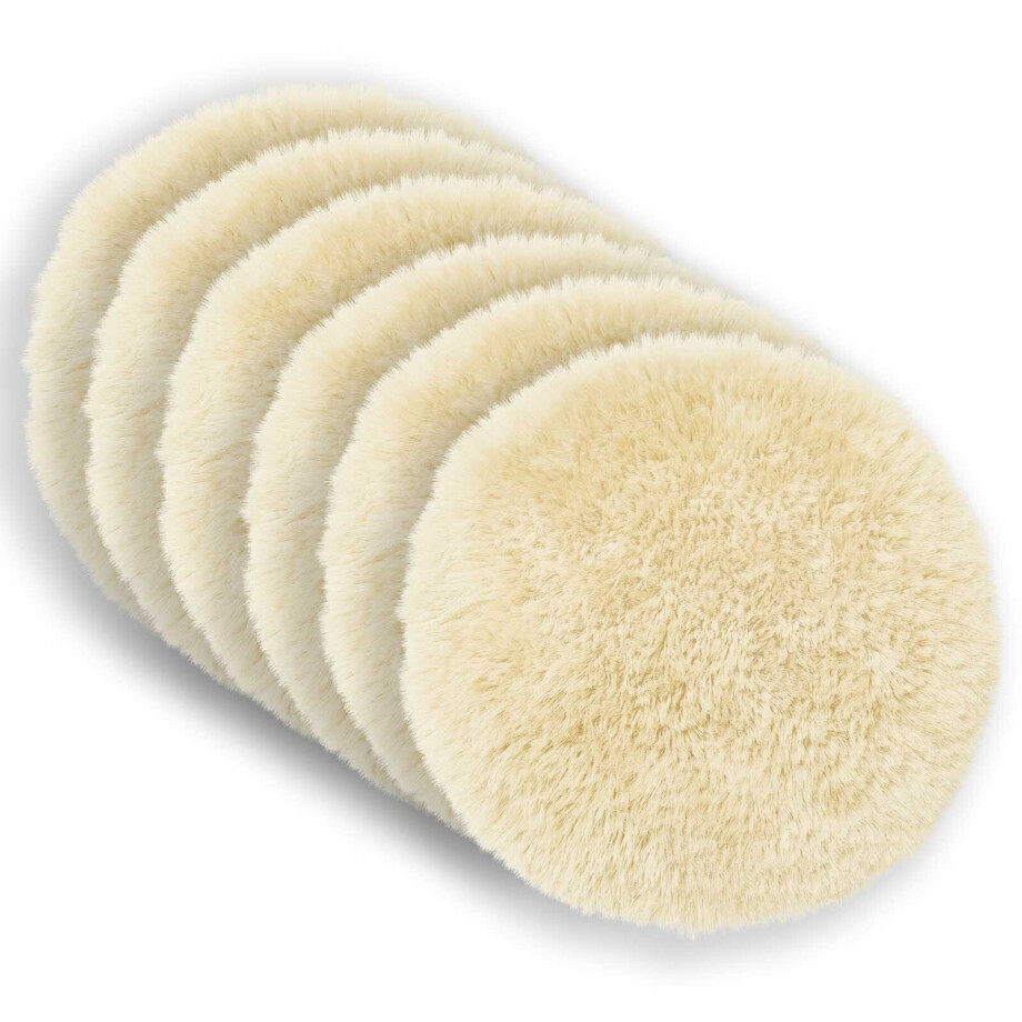 vidaXL Kussensloop 6 pcs HEERLEN Crèmekleurig Ø 60 cm PV Fleece afbeelding 1