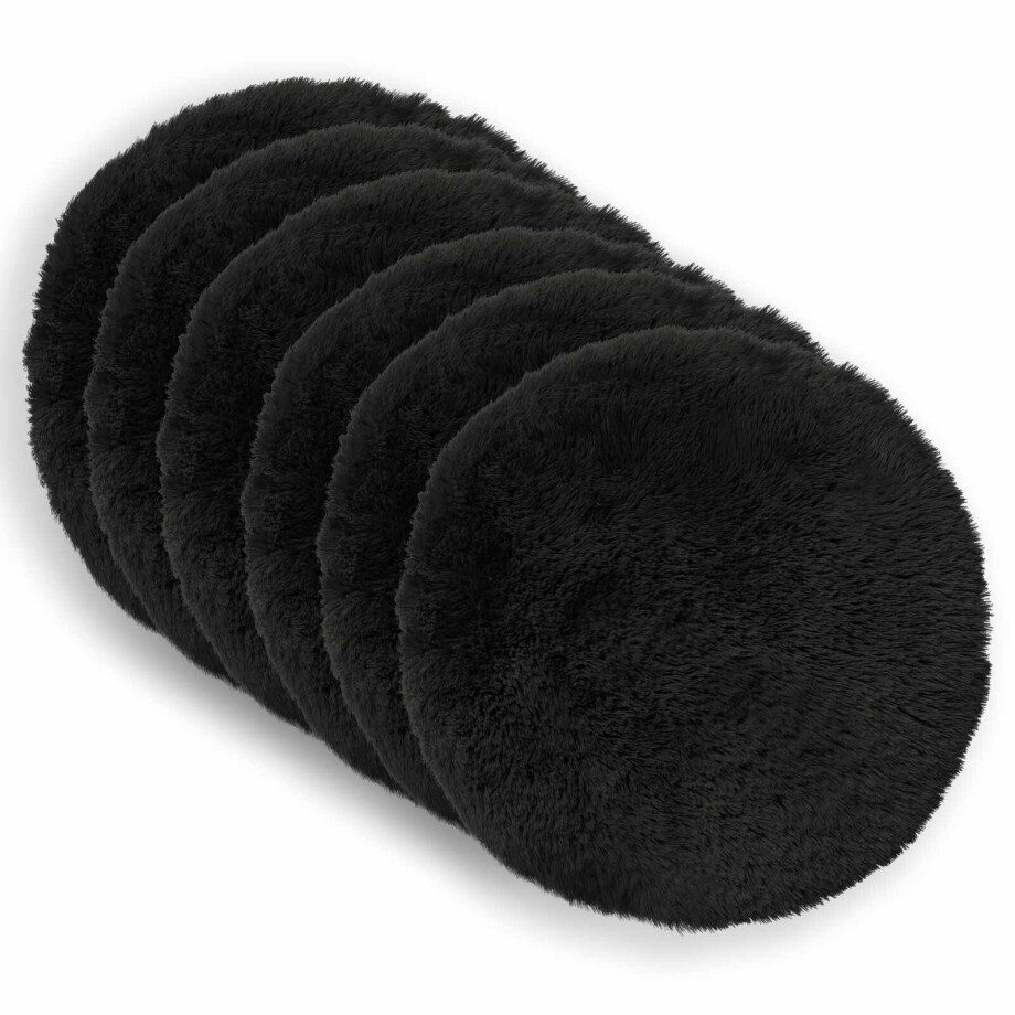 vidaXL Kussensloop 6 pcs HEERLEN Zwart Ø 60 cm PV Fleece vidaXL Kussensloop 6 pcs HEERLEN Zwart Ø 60 cm PV Fleece afbeelding 1