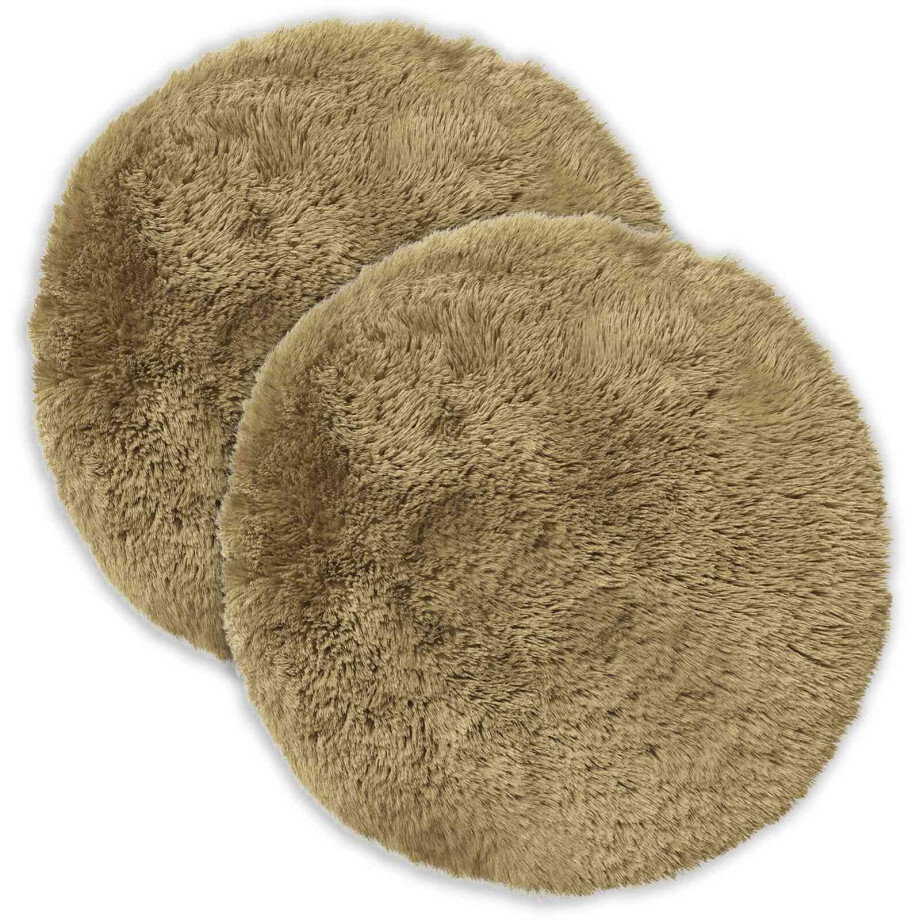 vidaXL Kussensloop 2 pcs HEERLEN Lichtgroen Ø 60 cm PV Fleece afbeelding 1