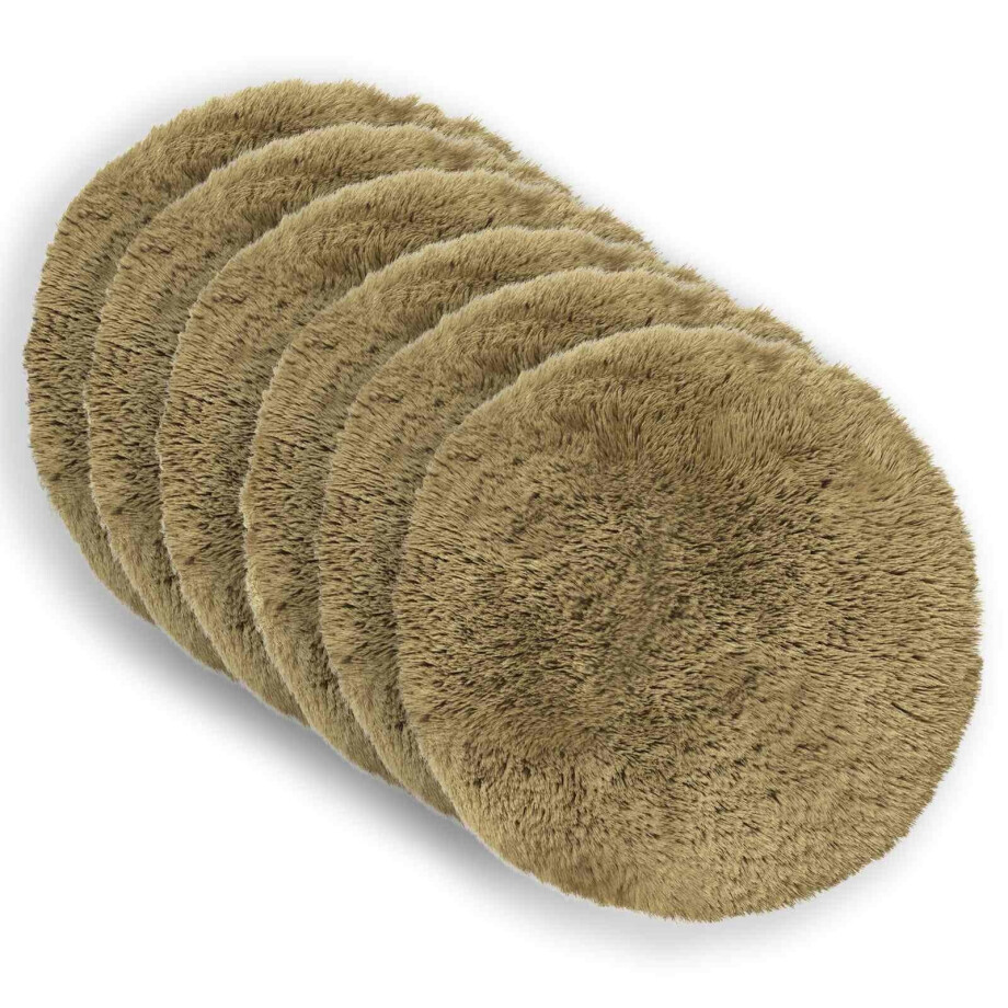 vidaXL Kussensloop 6 pcs HEERLEN Lichtgroen Ø 60 cm PV Fleece afbeelding 1