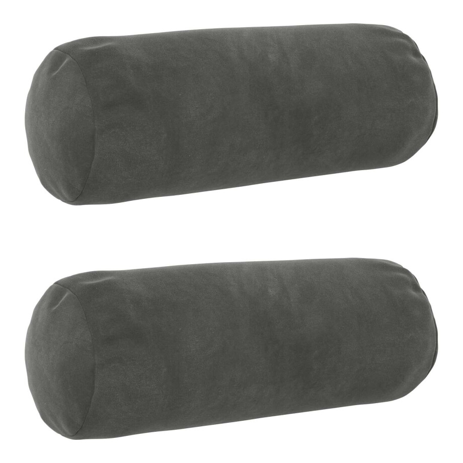 vidaXL Kussensloop 2 pcs HEERLEN Donkergrijs Ø 15 x 40 cm Fluweel vidaXL Kussensloop 2 pcs HEERLEN Donkergrijs Ø 15 x 40 cm Fluweel afbeelding 1