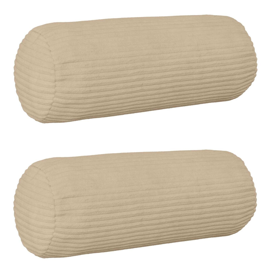 vidaXL Kussensloop 2 pcs HEERLEN Taupe Ø 15 x 40 cm corduroy vidaXL Kussensloop 2 pcs HEERLEN Taupe Ø 15 x 40 cm corduroy afbeelding 1