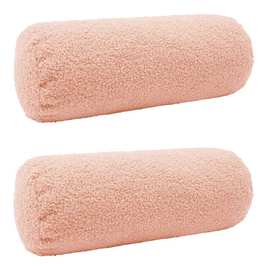 vidaXL Kussensloop 2 pcs HEERLEN Roze Ø 15 x 40 cm Bouclé vidaXL Kussensloop 2 pcs HEERLEN Roze Ø 15 x 40 cm Bouclé afbeelding 1