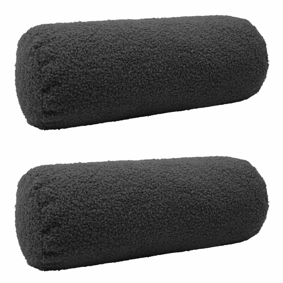 vidaXL Kussensloop 2 pcs HEERLEN Donkergrijs Ø 15 x 40 cm Bouclé vidaXL Kussensloop 2 pcs HEERLEN Donkergrijs Ø 15 x 40 cm Bouclé afbeelding 1