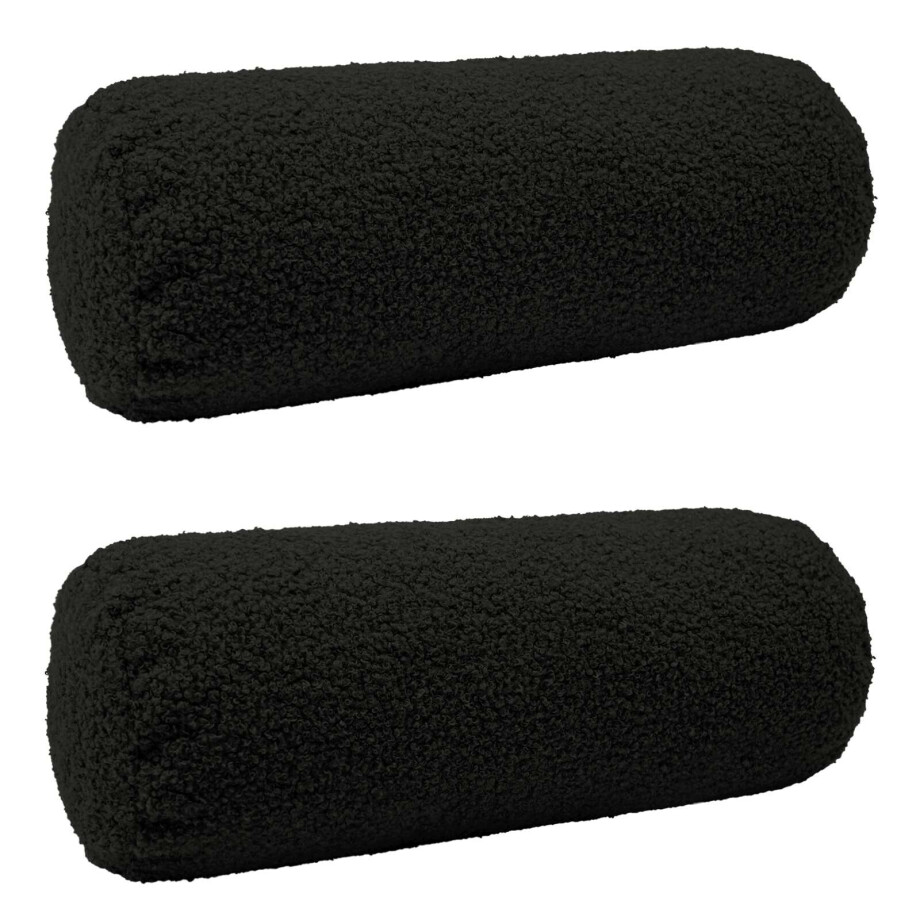 vidaXL Kussensloop 2 pcs HEERLEN Zwart Ø 15 x 40 cm Bouclé vidaXL Kussensloop 2 pcs HEERLEN Zwart Ø 15 x 40 cm Bouclé afbeelding 1