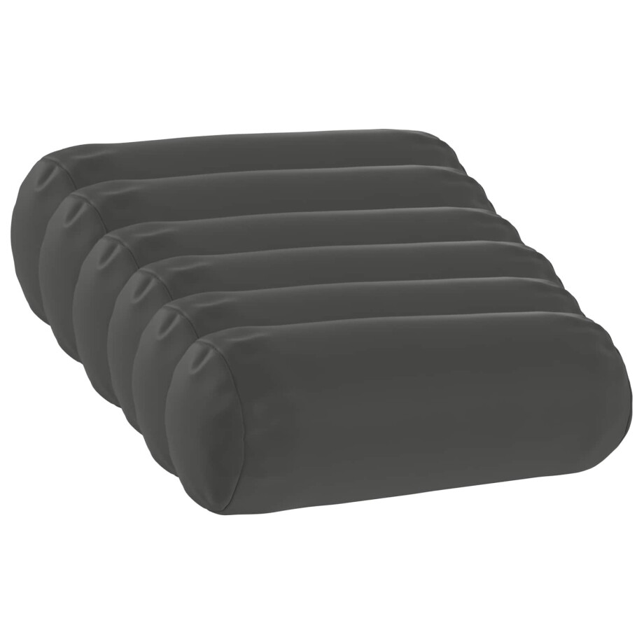 vidaXL Kussensloop 6 pcs HEERLEN Antraciet Ø 15 x 40 cm Polyester afbeelding 1