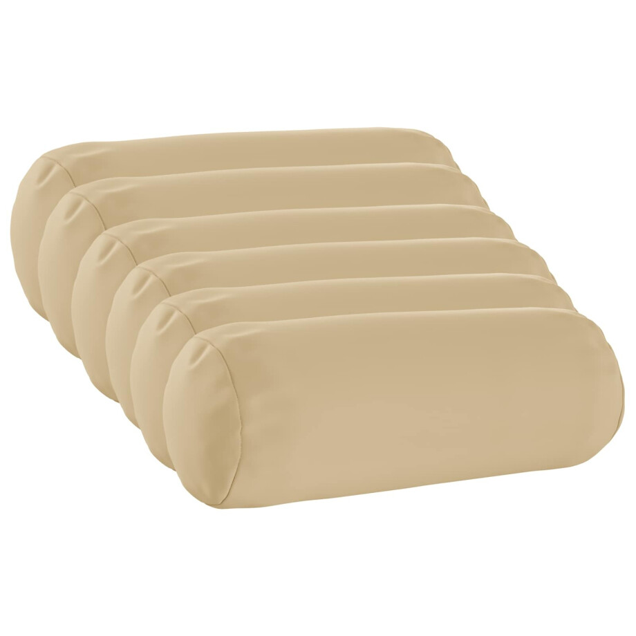 vidaXL Kussensloop 6 pcs HEERLEN Beige Ø 15 x 40 cm Polyester afbeelding 1