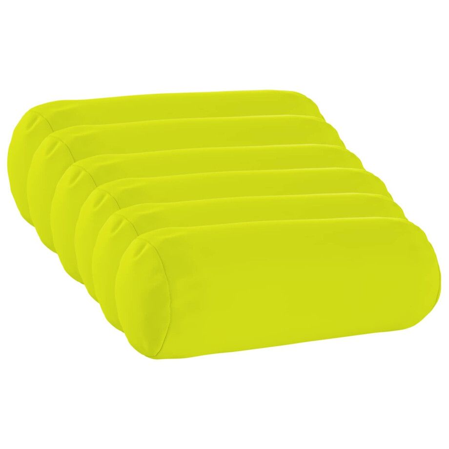 vidaXL Kussensloop 6 pcs HEERLEN Helder groen Ø 15 x 40 cm Polyester afbeelding 1