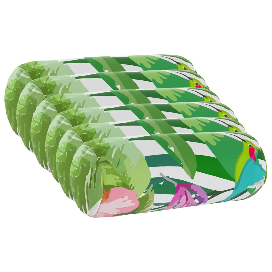 vidaXL Kussensloop 6 pcs HEERLEN Zwart Ø 15 x 40 cm Polyester afbeelding 1