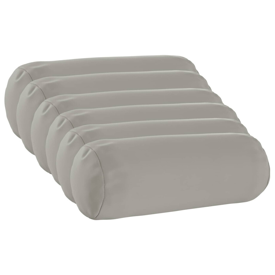 vidaXL Kussensloop 6 pcs HEERLEN Grijs Ø 15 x 40 cm Polyester vidaXL Kussensloop 6 pcs HEERLEN Grijs Ø 15 x 40 cm Polyester afbeelding 1