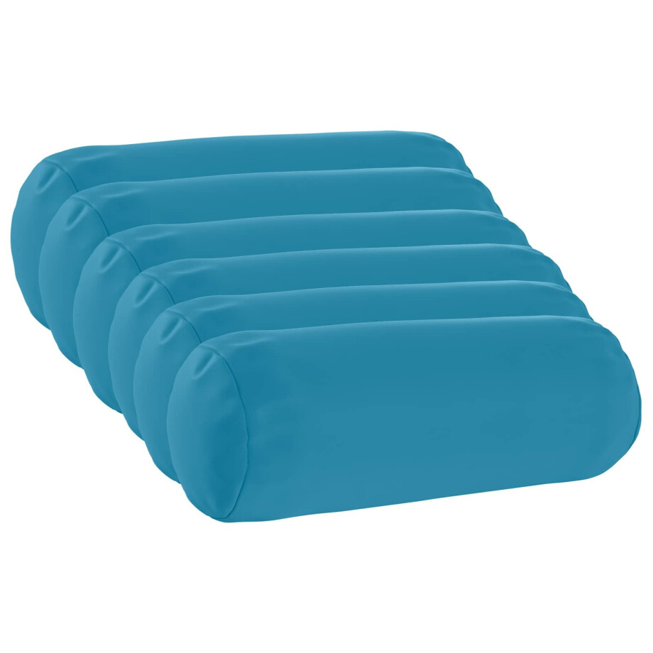 vidaXL Kussensloop 6 pcs HEERLEN Lichtblauw Ø 15 x 40 cm Polyester afbeelding 1