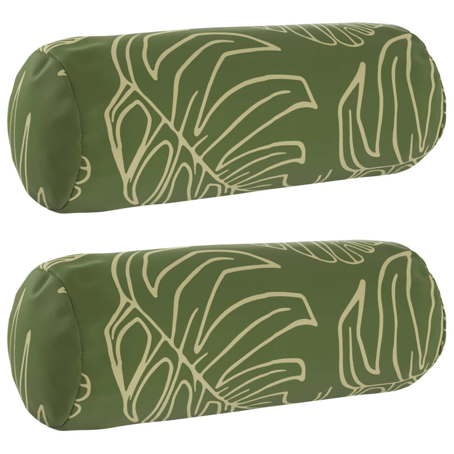 vidaXL Kussensloop 2 pcs HEERLEN Bladontwerp Ø 15 x 40 cm Polyester afbeelding 1