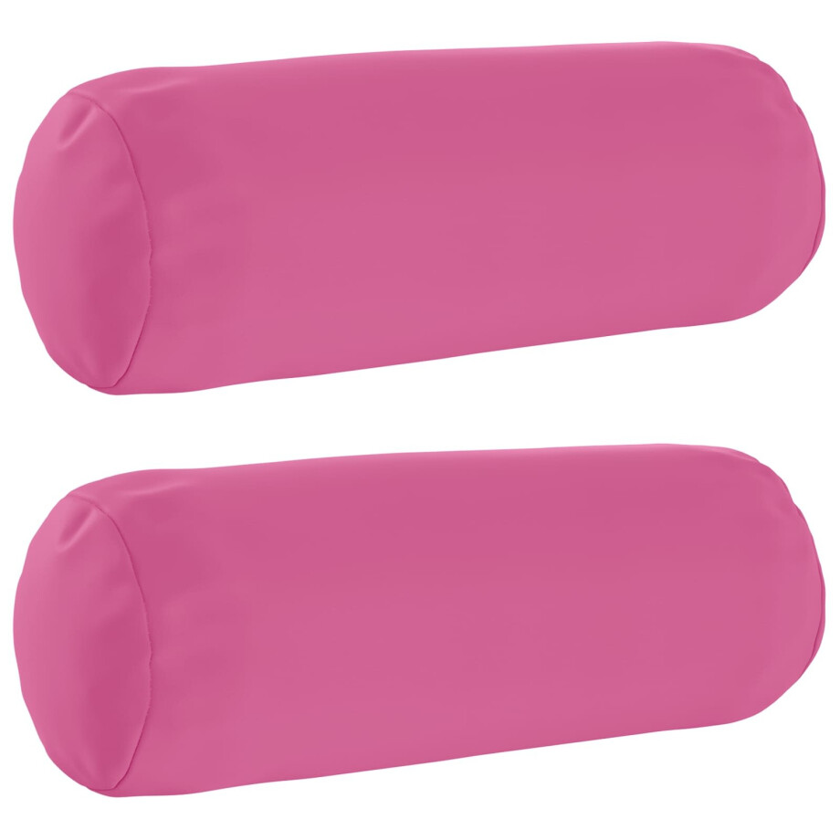 vidaXL Kussensloop 2 pcs HEERLEN Roze Ø 15 x 40 cm Polyester afbeelding 1