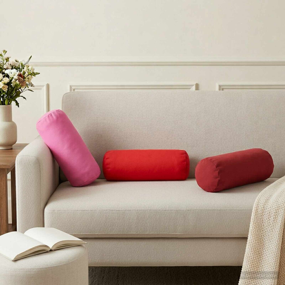 vidaXL Kussensloop 2 pcs HEERLEN Rood Ø 15 x 40 cm Polyester vidaXL Kussensloop 2 pcs HEERLEN Rood Ø 15 x 40 cm Polyester afbeelding 1