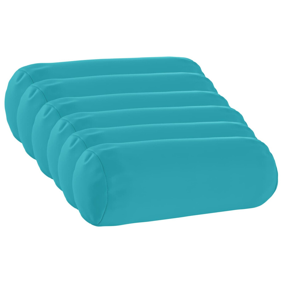 vidaXL Kussensloop 6 pcs HEERLEN Turquoise Ø 15 x 40 cm Polyester vidaXL Kussensloop 6 pcs HEERLEN Turquoise Ø 15 x 40 cm Polyester afbeelding 1