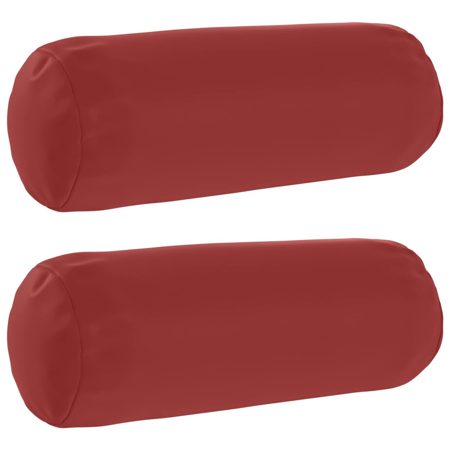 vidaXL Kussensloop 2 pcs HEERLEN Wijnrood Ø 15 x 40 cm Polyester afbeelding 1