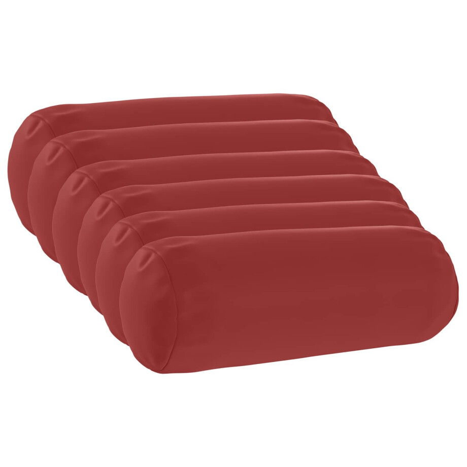 vidaXL Kussensloop 6 pcs HEERLEN Wijnrood Ø 15 x 40 cm Polyester vidaXL Kussensloop 6 pcs HEERLEN Wijnrood Ø 15 x 40 cm Polyester afbeelding 1