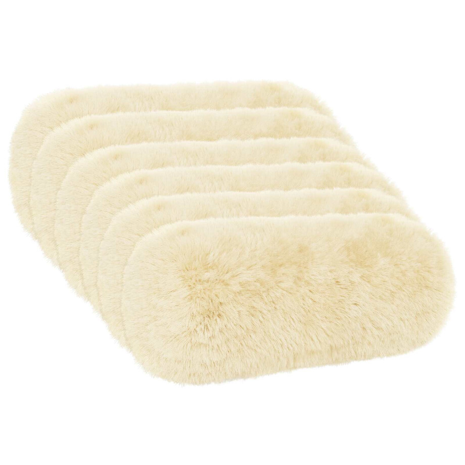 vidaXL Kussensloop 6 pcs HEERLEN Crèmekleurig Ø 15 x 40 cm PV Fleece afbeelding 1