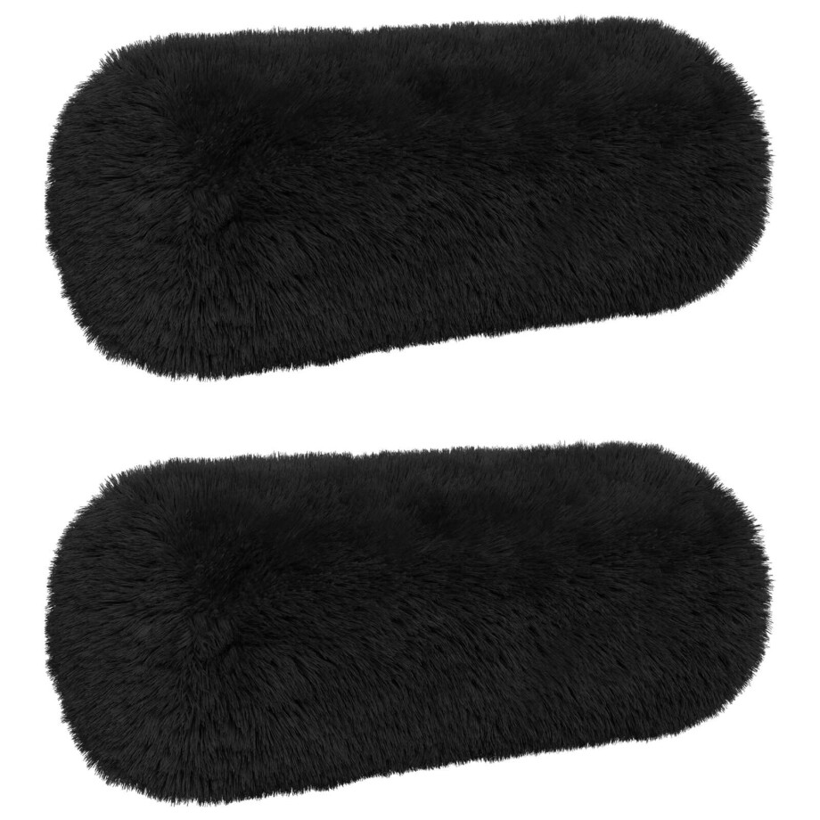 vidaXL Kussensloop 2 pcs HEERLEN Zwart Ø 15 x 40 cm PV Fleece vidaXL Kussensloop 2 pcs HEERLEN Zwart Ø 15 x 40 cm PV Fleece afbeelding 1