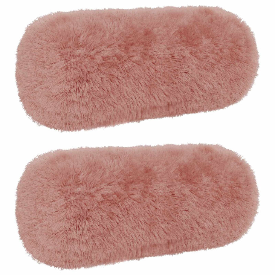 vidaXL Kussensloop 2 pcs HEERLEN Roze Ø 15 x 40 cm PV Fleece afbeelding 1