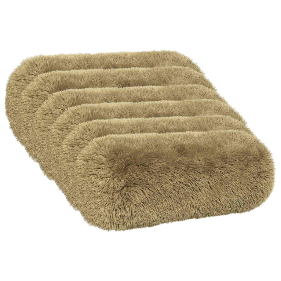 vidaXL Kussensloop 6 pcs HEERLEN Lichtgroen Ø 15 x 40 cm PV Fleece afbeelding 1